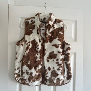 Shyanne Woman’s Cow Print fleece vest